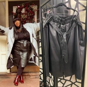 Eloquii Black faux Leather Pencil Skirt